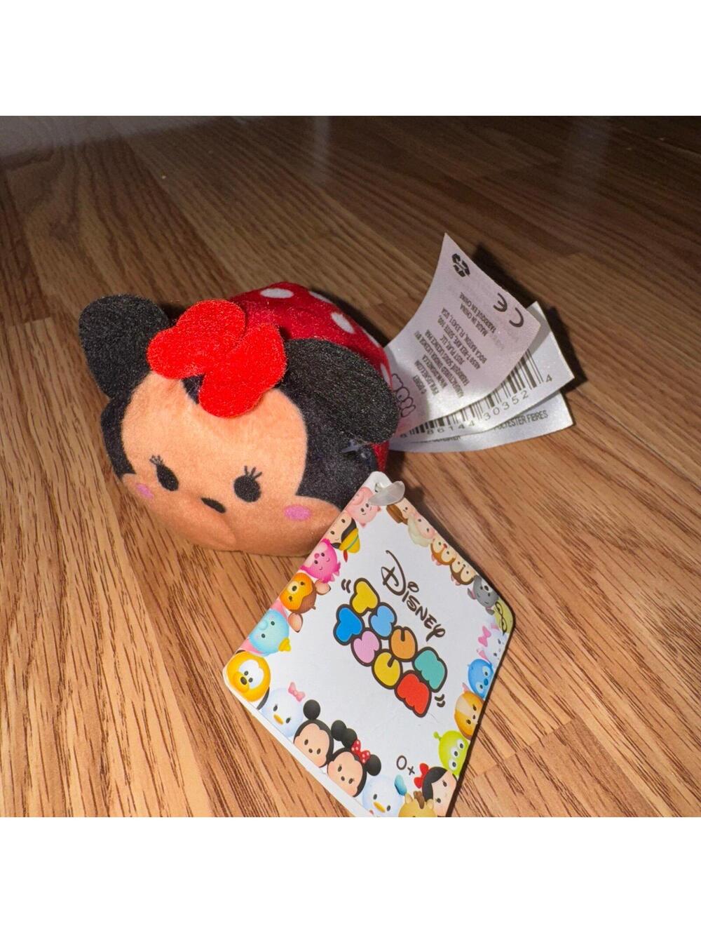 Just Play Disney Tsum Tsum 2.5-inch Minnie Mouse mini plush toy.
